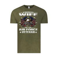 Vintage Olive proud wife of an air force veteran military vet spouse gifts premium m Vintage Tee - Craftify