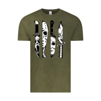 Vintage Olive knives horror movie friday halloween horror goth evil t shirt Vintage Tee - InspiraDesign