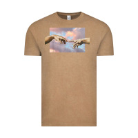 Vintage Coffee creation of adam hands aesthetic t shirt Vintage Tee - InspiraDesign