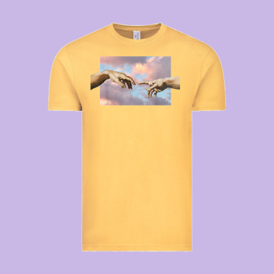 Creation Of Adam Hands Aesthetic T Shirt Vintage Tee Designed By Inspiradesign