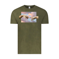 Vintage Olive creation of adam hands aesthetic t shirt Vintage Tee - InspiraDesign