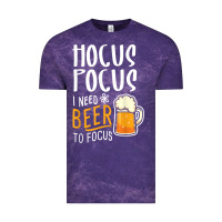 Cloud Purple Hocus Pocus I Need Beer To Focus Funny Halloween Witch 1 Vintage Tee - InspiraDesign