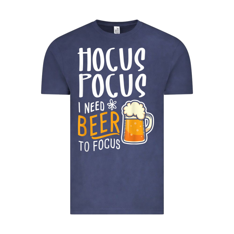 Hocus Pocus I Need Beer To Focus Funny Halloween Witch 1 Vintage Tee by InspiraDesign | Teevron