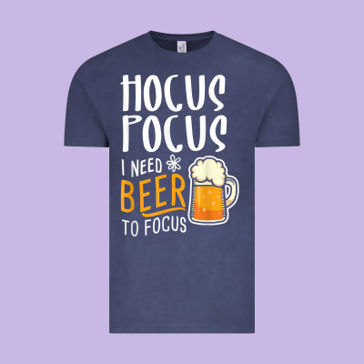 Hocus Pocus I Need Beer To Focus Funny Halloween Witch 1 Vintage Tee Designed By Inspiradesign
