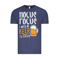 Vintage Denim Hocus Pocus I Need Beer To Focus Funny Halloween Witch 1 Vintage Tee - InspiraDesign