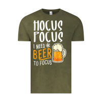 Vintage Olive Hocus Pocus I Need Beer To Focus Funny Halloween Witch 1 Vintage Tee - InspiraDesign