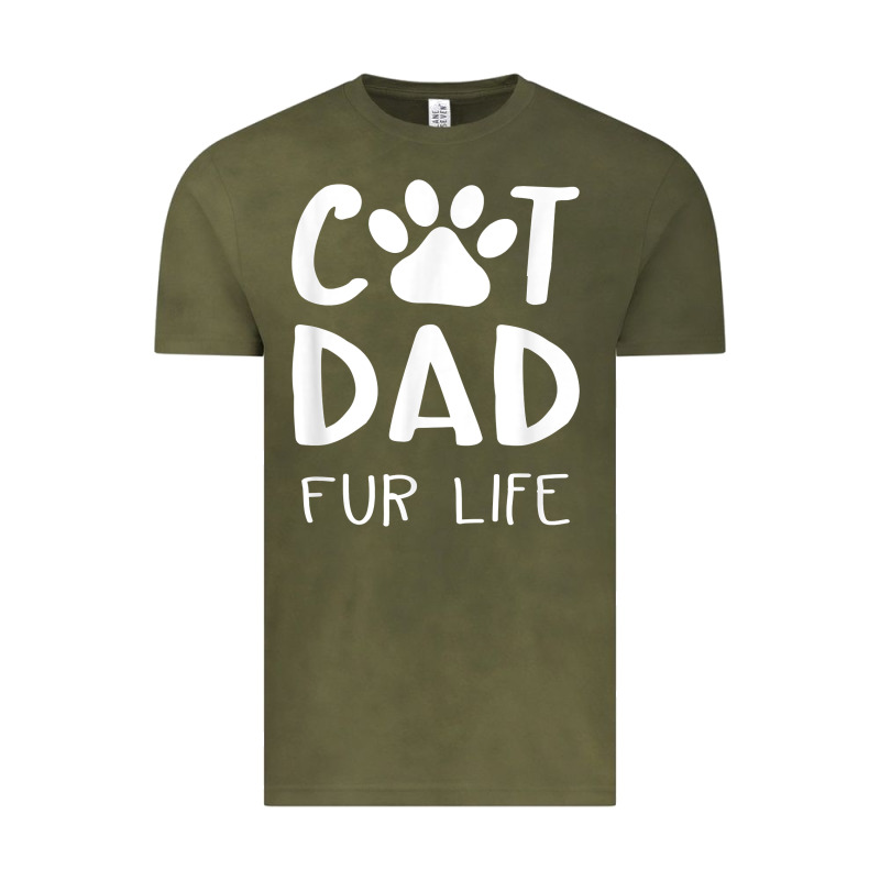 Funny Cat Dad Fathers Day Gift Shirt Fur Life Cat Tee Vintage Tee by InspiraDesign | Teevron