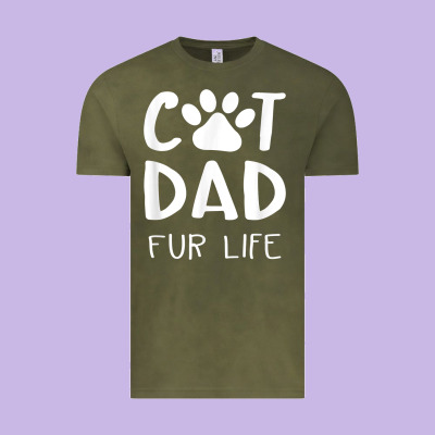 Funny Cat Dad Fathers Day Gift Shirt Fur Life Cat Tee Vintage Tee Designed By Inspiradesign