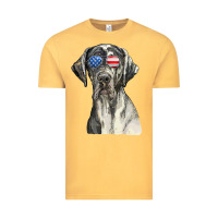 Vintage Mustard great dane sunglasses american usa flag 4th of july fourth t shirt Vintage Tee - InspiraDesign