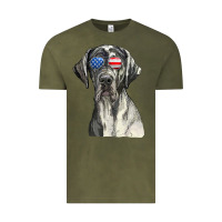 Vintage Olive great dane sunglasses american usa flag 4th of july fourth t shirt Vintage Tee - InspiraDesign