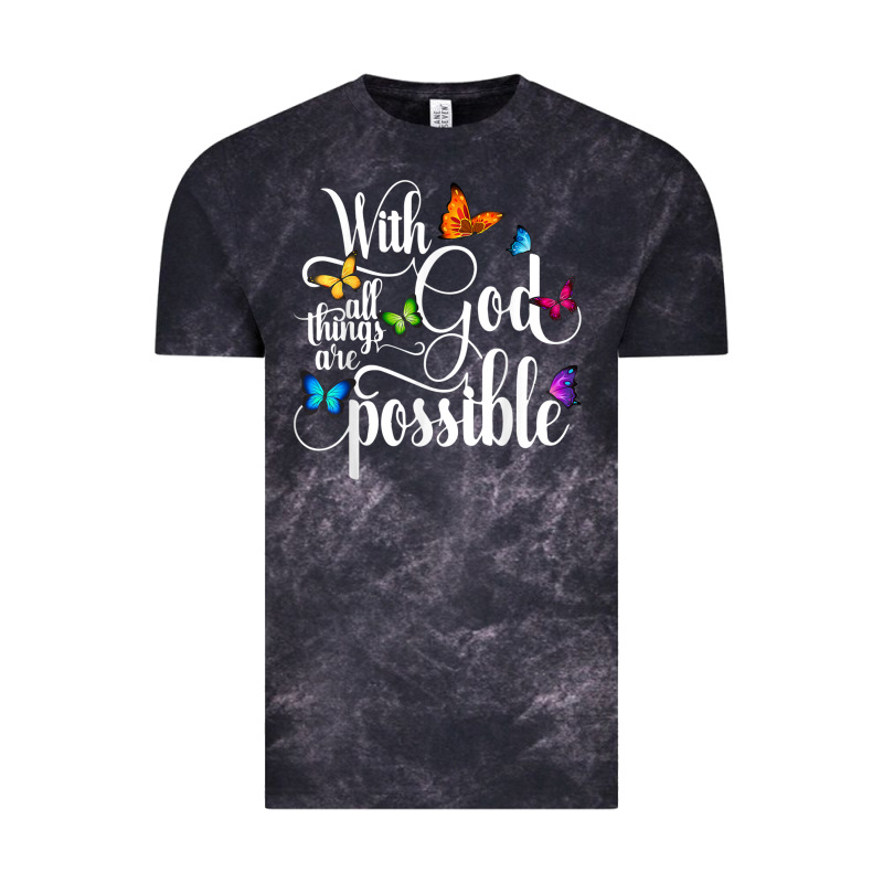 With God All Things Are Possible  Religious Butterfly Art Vintage Tee by InspiraDesign | Teevron