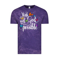 Cloud Purple With God All Things Are Possible  Religious Butterfly Art Vintage Tee - InspiraDesign