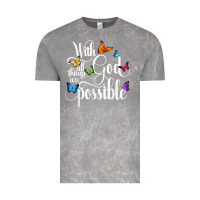 Cloud Rock With God All Things Are Possible  Religious Butterfly Art Vintage Tee - InspiraDesign