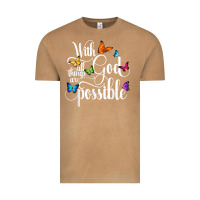 Vintage Camel With God All Things Are Possible  Religious Butterfly Art Vintage Tee - InspiraDesign