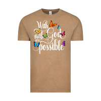 Vintage Coffee With God All Things Are Possible  Religious Butterfly Art Vintage Tee - InspiraDesign