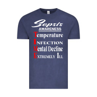 Vintage Denim Sepsis Awareness  Know Sepsis Signs  Sepsis Surviv Vintage Tee - InspiraDesign