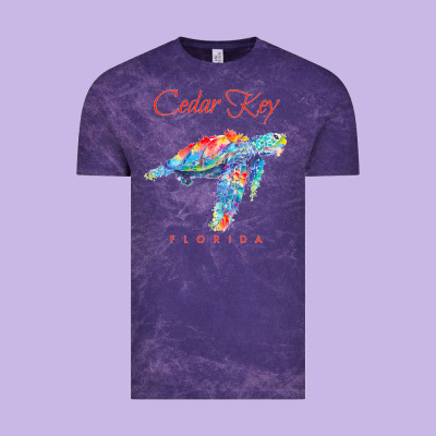 Cedar Key Florida Watercolor Sea Turtle Sweatshirt Vintage Tee Designed By Inspiradesign