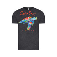 Vintage Black Cedar Key Florida Watercolor Sea Turtle Sweatshirt Vintage Tee - InspiraDesign
