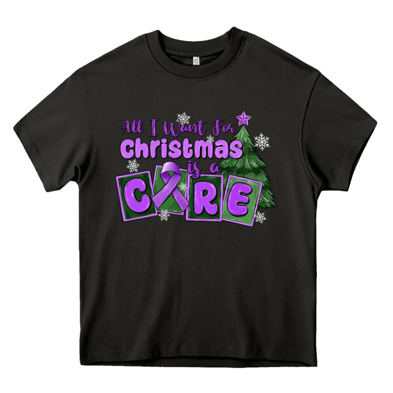 All I Want For Christmas Is A Cure Pancreatic Canc Heavy Core Tee by MaliasSmallBusiness | Teevron