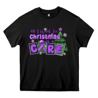 Black all i want for christmas is a cure pancreatic canc Heavy Core Tee - MaliasSmallBusiness