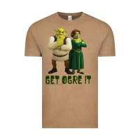 Vintage Coffee Shrek Fiona & Shrek Get Ogre It Text Poster Vintage Tee - InspiraDesign