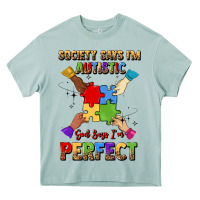 Arona society says i'm autistic god says i'm perfect Heavy Core Tee - JahusDesignShop