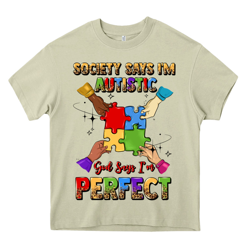 Society Says I'm Autistic God Says I'm Perfect Heavy Core Tee by JahusDesignShop | Teevron