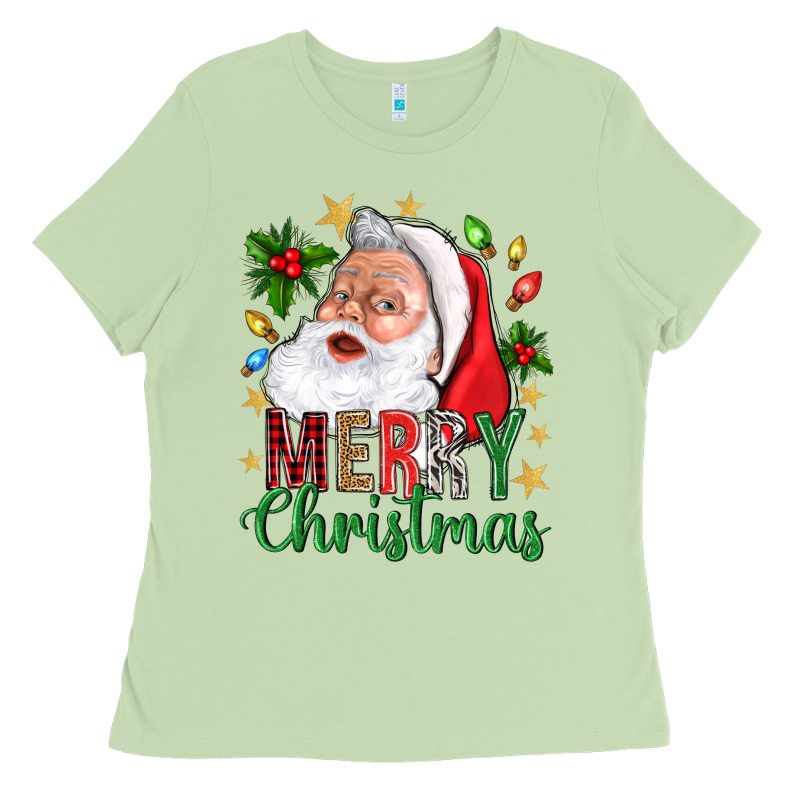 Merry Christmas With Santa Ladies Tee by BundleAndBundleShop | Teevron