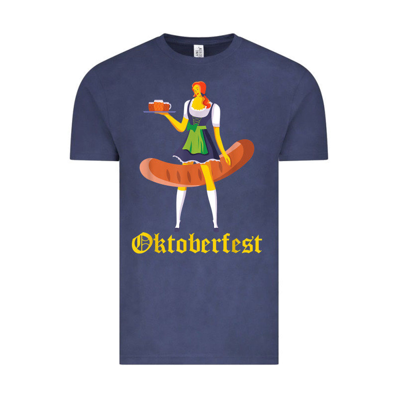 Barmaid Oktoberfest Funny German Woman Dirndl Bratwurst T Shirt Vintage Tee by InspiraDesign | Teevron