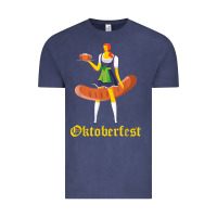 Vintage Denim barmaid oktoberfest funny german woman dirndl bratwurst t shirt Vintage Tee - InspiraDesign