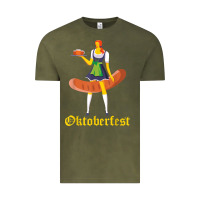 Vintage Olive barmaid oktoberfest funny german woman dirndl bratwurst t shirt Vintage Tee - InspiraDesign