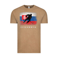 Vintage Coffee Slovakia Ice Hockey Slovak Flag Vintage Tee - InspiraDesign