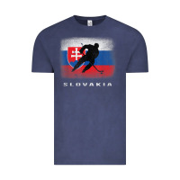 Vintage Denim Slovakia Ice Hockey Slovak Flag Vintage Tee - InspiraDesign