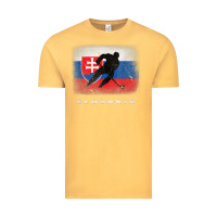 Vintage Mustard Slovakia Ice Hockey Slovak Flag Vintage Tee - InspiraDesign