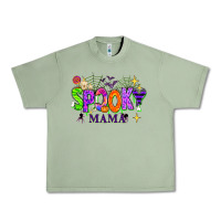 Oil Green Halloween Spooky Mama Urban Heavy Tee - texasbilliewilder