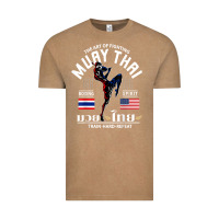 Vintage Coffee thailand american flag muay thai boxing train hard repeat t shirt Vintage Tee - InspiraDesign