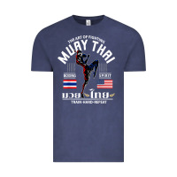 Thailand American Flag Muay Thai Boxing Train Hard Repeat T Shirt Vintage Tee | Teevron