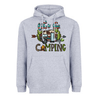 Heather Grey let's go camping Heavyweight Hoodie - CowhideDigitalArt