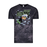 Cloud Black Danny Phantom Coming Through Brick Wall Vintage Tee - InspiraDesign