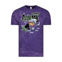 Cloud Purple Danny Phantom Coming Through Brick Wall Vintage Tee - InspiraDesign