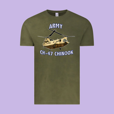 Army Ch-47 Chinook Helicopter Vintage Tee Designed By Inspiradesign