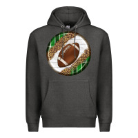 Charcoal Heather American Football Round Carrings 2 Premium Hoodie - BundleAndBundleShop