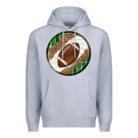 Heather Grey American Football Round Carrings 2 Premium Hoodie - BundleAndBundleShop
