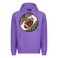 Purple American Football Round Carrings 2 Premium Hoodie - BundleAndBundleShop