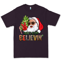 Plum Don't Stop Believing Santa Premium Tee - BundleAndBundleShop
