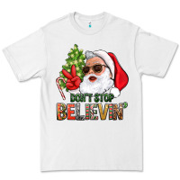 White Don't Stop Believing Santa Premium Tee - BundleAndBundleShop
