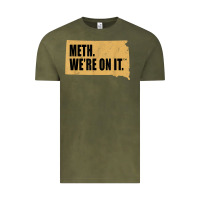 Vintage Olive mens meth we're on it south dakota anti drugs campaign vintage t shirt Vintage Tee - ArtChic
