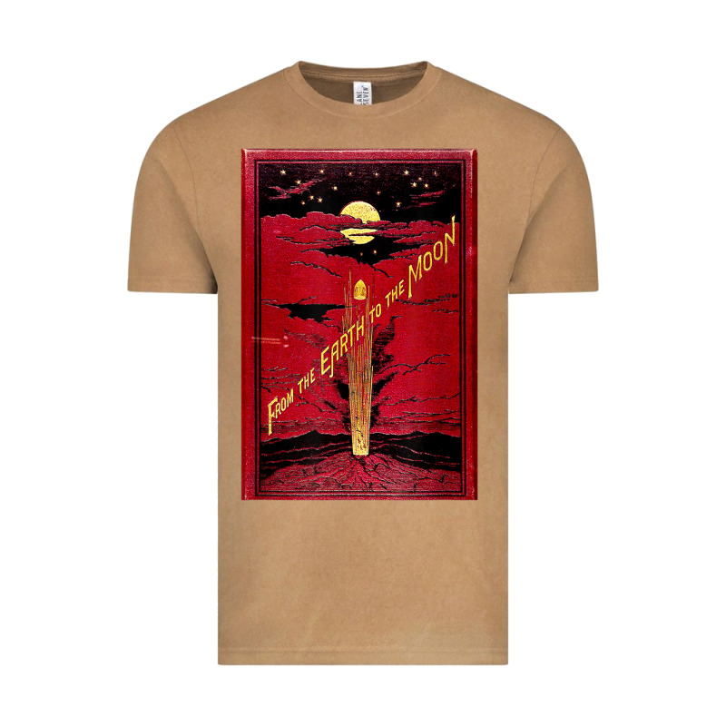 From The Earth To The Moon Jules Verne Book Cover Design Vintage Tee by ArtChic | Teevron
