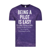 Cloud Purple Funny Pilot Gift Being A Pilot Is Easy Vintage Tee - ArtChic