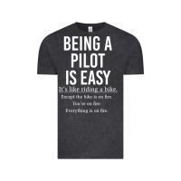 Vintage Black Funny Pilot Gift Being A Pilot Is Easy Vintage Tee - ArtChic